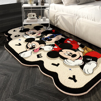 Fantasy new cartoon carpet bedroom bedside blanket spongebob bedside living room children's room cute plush floor mat cool mickey 120x200cm thickened design insulates coolness and produces warmth