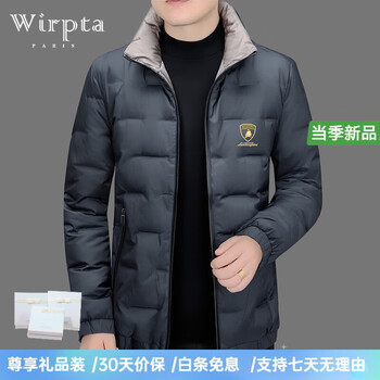 Wirpta lamborghini co-branded light down jacket men's winter new versatile slim warm solid color casual jacket blue (spot suda) m