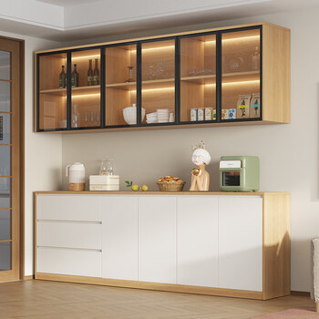 Solid wood sideboard modern minimalist wall cabinet dining room living room side cabinet wine cabinet multifunctional cupboard storage cabinet customization regular door style length 160* depth 40* height 85 (pure solid wood 3 3 doors