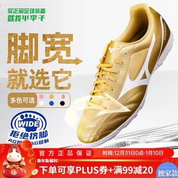 Mizuno (mizuno) little plum mizuno/mizuno entry-level basic adult grass youth football shoes for male and female students event special price gold and white broken nails p1gd249406 43 (jp28)