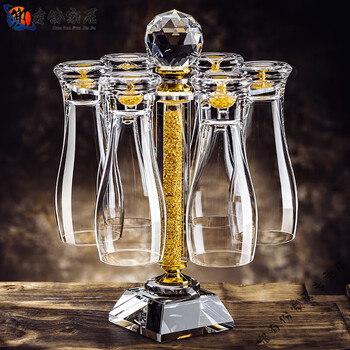 He jiagong high-quality high-end ipa beer mug large size high-profile large-capacity crystal glass craft beer mug 1ml gold foil 1ml gold foil beer mug 320m6 + gold foil cup holder