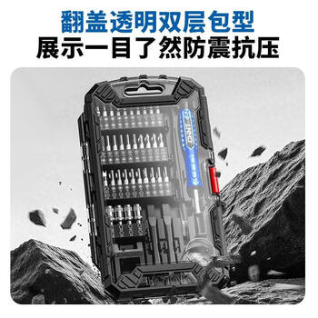 Chint (chnt) manual screwdriver set, cross bit wrench set, dual-purpose high-strength two-in-one screw tightening tool, regular style, 76-piece screwdriver set + tool box