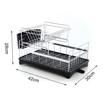 Youlinluo drain basket silver bowl rack double layer silver double layer rack + black chassis