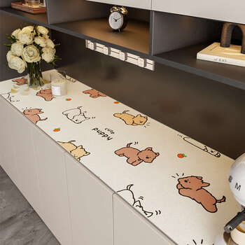 Fantasy sideboard mat cutable tv cabinet table mat shoe cabinet mat anti-dirty mat w line puppy d 35x120cm