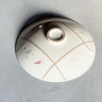 Fantasy casserole lid single lid accessories chinese medicine pot lid stew pot yellow orange porcelain pot stew pot casserole lid diameter 46.cm non-grooved white ring handle