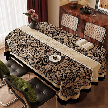 Fantasy american tablecloth waterproof and oil-proof no-wash tablecloth anti-scalding and stain-resistant coffee table tablecloth rectangular dustproof cover cloth 140x240cm suitable for a large table of 6 people fengqi gardenia