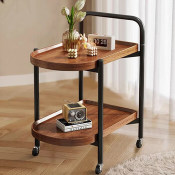 Zhuobo coffee table small table side table sofa side table coffee table dining cart storage rack bcj02 special-shaped walnut color