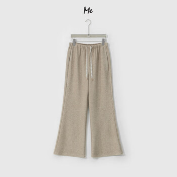 Me home yang sofa wide-leg flared pants (plus velvet) nuojiji warm high-waist slim fashionable pants oatmeal sand color (elastic waist) plus velvet 36 (80-100)