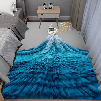 Dreamy cute bedroom bedside carpet strip girly heart princess children's room under bed mat bed end living room carpet 100x160 cm my fair lady (orange)