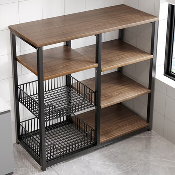 Fantasy kitchen floor-standing multi-layer storage rack with pulleys, simple modern household multi-functional storage rack, taobao hot seller, good reviews, add purchase list, post pictures for 5 yuan