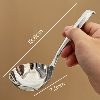 Tuojin imported from germany the same 1810 stainless steel soup spoon with deepened round head, household short handle large soup porridge spoon round spoon guide 304 stainless steel short handle large round spoon