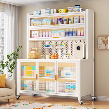 Yu boyuan baby feeding table storage cabinet baby supplies storage rack floor-standing integrated wall toy storage cabinet organizer shelf heavy upgrade - refuse to cut corners and inferior goods super large capacity white six layers - length 120 width 42 height 188cm