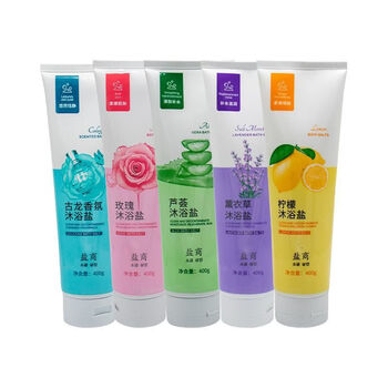 Salt merchant bath salt 400g foot massage bath salt foot bath salt rose milk scented bath salt scrub salt exfoliating dead skin bath salt mixed flavor bath salt random delivery *6 bottles 400g