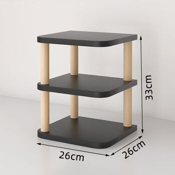 Fantasy desktop computer rack monitor stand office storage rack notebook base bracket storage rack black double-layer square storage rack