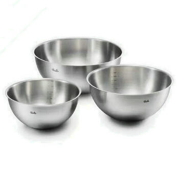 Noritake wmf german fissler household all-stainless steel fruit and vegetable basket and basin soup basin 22/24/28 three-piece set (20 24 28cm)