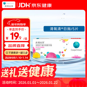 Cooper optical oxygen clear imported transparent contact lenses silicone hydrogel daily disposable 5 pieces 650 degrees