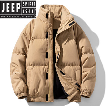 Jeep spirit 2026 new down jacket men's bread jacket boys winter men's jacket internet celebrity thickened men's model nb-yrf-090 caramel color (one size smaller than usual) m
