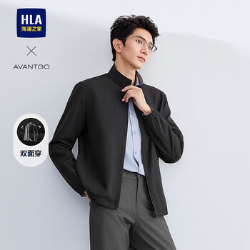 Heilan house (hla) jacket men's 26 new light business classic series reversible jacket men's spring hwjaw1f011a black 17 m 170/88a recommended 125~136 catties