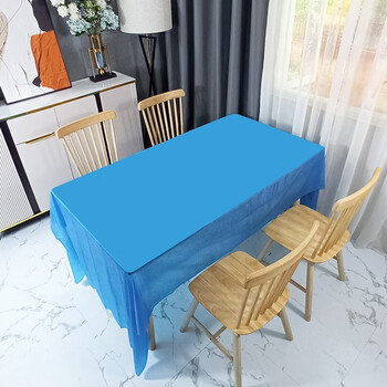 He jiagong new year's disposable tablecloth rectangular party classroom decoration kindergarten new year's day party birthday dark blue 137cmx274cm 1 piece