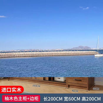 Yusenyi assembled wardrobe simple solid wood wardrobe for home bedroom new rental house sliding door customized children's wardrobe (length 160 height 200 depth 60) main cabinet-side cabinet (deepened 60cm solid wood) complete + 3 doors