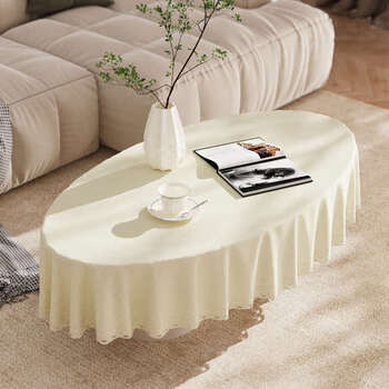 Yusenyi color-shaped living room coffee table tablecloth, conference room tea tablecloth, tea table tablecloth, emerald green, oval tablecloth 120x180cm, suitable for 80x140cm