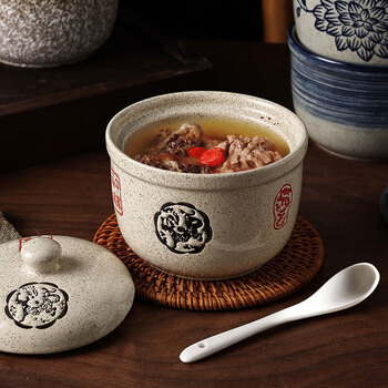 Tuojin japanese retro household ceramic water-proof stew pot, coarse pottery soup pot, earthenware pot, small stew pot, not a casserole, not a casserole material, please do not tell it directly