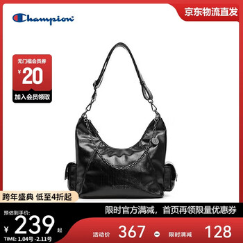 Champion american champion 2025 new shoulder bag for men and women trendy casual fashion motorcycle bag 25fwp18 black gray