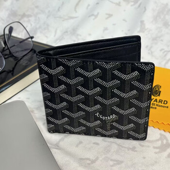 Geya card holder new wallet printed short multi-functional folding wallet thin business wallet fashionable and versatile for men black