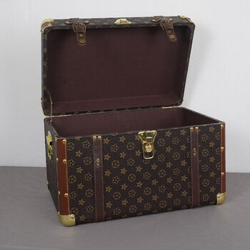 咏幻彩色皮箱储物箱大容量整理置物箱拍道具箱收纳箱 d款老花色翻盖皮箱 长宽高 34x20x20cm