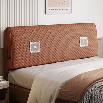 Fantasy bedside soft cushion cushion new high-end cat scratch cloth tatami back cushion solid wood bedside cover thickened no-wash simple orange pillow case 150x60x6 (with bed head cover) (fully quilted)