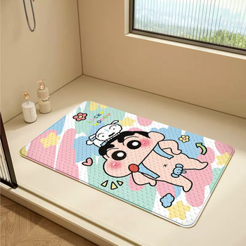 Yusenyi crayon xiaoxin bathroom anti-slip mat suction cup mat shower room anti-mold foot mat children's bathroom bath special foot mat xiaoxin bath non-moldy 60x90 cm rectangular horizontal version suction cup anti-slip