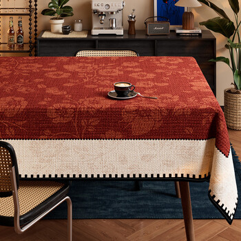 Fantasy holiday tablecloth, no-wash, stain-resistant table mat, flower shadow, easy to control the atmosphere, 140x180, suitable for 80x120 long table