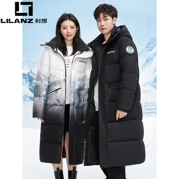 Lilanz down jacket men's mid-length couple's wear 2025 winter new style in the drama trend extra long over-the-knee thickened jacket trendy