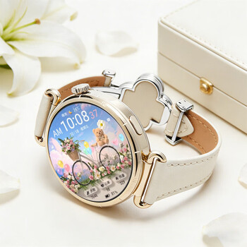 Huawei fashion goddess exclusive huawei gt6 smart watch flagship new bluetooth phone watch sports healthy heart rate mood detector women's birthday valentine's day gift couture four-leaf clover floating white + white magnetic strap fashion new products