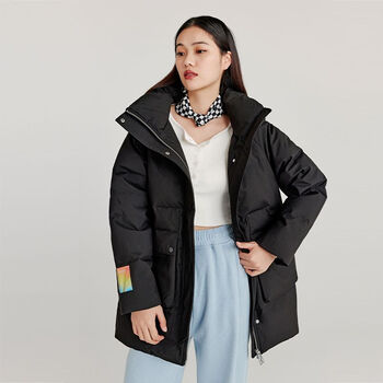 Qianrenggang (chericom) qianrenggang winter women's workwear large pocket hooded commuter style korean version slimming warm down jacket y278155y magic black 88005 s 160/s recommended 90-105 catties