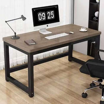 Yusenyi can customize computer desks, student study desks, rental house tables, factory workbench colors optional, gray oak color and black frame, sf debon door-to-door delivery, 120x50x75cm