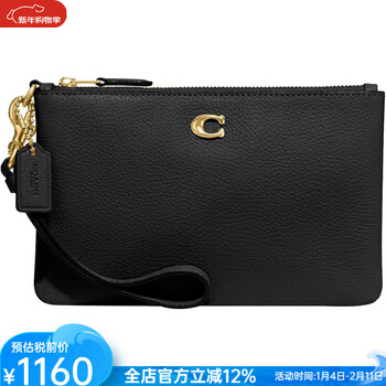 Coach wallet girls new year birthday gift card bag wrist bag storage mobile phone clutch long luxury bag black black one size