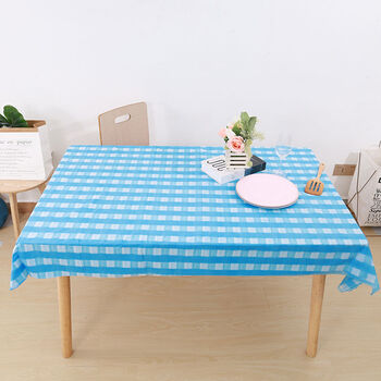 Fantasy lobster tablecloth round table printed dining table rectangular food stall barbecue supper shop tablecloth 1.2x1.8m blue plaid extra thick 100 sheets