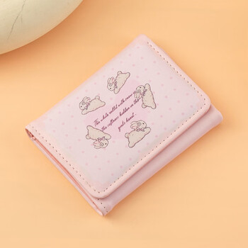 Domestic products carefully selected new mini wallet for women short cute three-fold wallet wallet korean version student personalized change w-3514 basic three-fold-pink heart