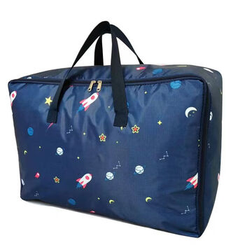 Pupan thickened oxford cloth storage bag quilt bag student special luggage bag handbag large capacity luggage bag portable blue starry sky extra large 70*50*30cm