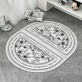 Yusenyi bathroom absorbent floor mat door carpet dry floor mat quick non-slip bathroom toilet entrance door mat bathroom household (2 large sizes) midsummer flowers thickened without odor 49cmx79cm