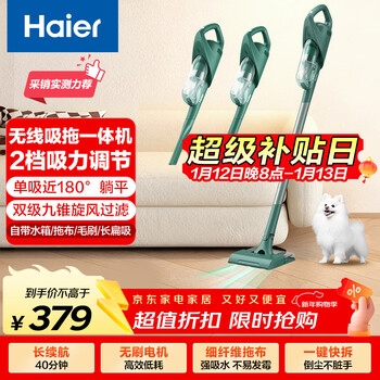 Haier vacuum cleaner household wireless lightweight car hand-held push rod upright vacuum cleaner multi-functional high-power high-suction suction and mopping all-in-one dust collector dust removal sq2 new year gift