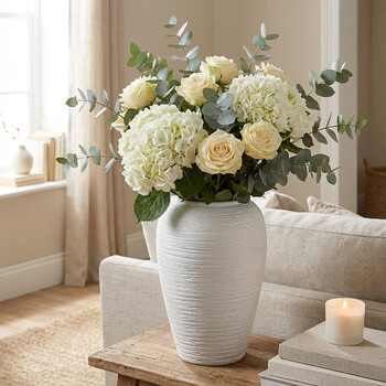 Qiju yaji ceramic vase minimalist nordic style solid color japanese creative dried flower hydroponic vase ornament set medium no. 30232