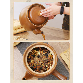 Tuojin german imported high-quality traditional chinese medicine pot for cooking medicine casserole household unglazed decoction pot for open fire special old-fashioned medicine cooking clay pot for boiling medicine over open fire, better medicinal properties 1ml