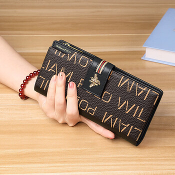 Williampolo king paul anti-theft brush wallet for women, long genuine leather wallet, large capacity, multi-card slots, multi-function clutch bag for women, type a - anti-theft brush, anti-degaussing - black - first layer cowhide