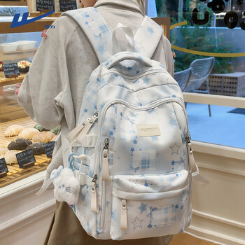 Warrior schoolbag girls 2026 new large capacity junior high school student high school student girl backpack lightweight primary school student backpack blue