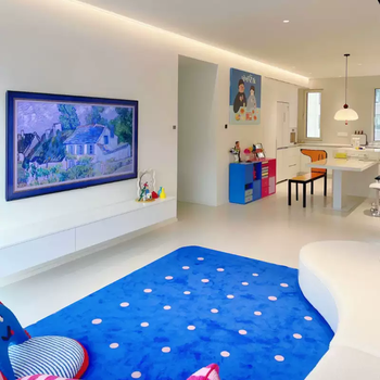 Yusenyi children's sofa bedroom tatami floor mat master bedroom sofa chair blanket cloth home carpet imitation cashmere carpet polka dot ground klein blue 180 pieces 180x180cm