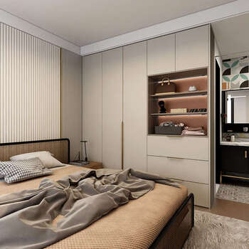 Yusenyi e multi-layer board wardrobe walk-in cloakroom door to top cabinet 18 customized cabinets (eucalyptus core multi-layer board nf grade) 0 square meters