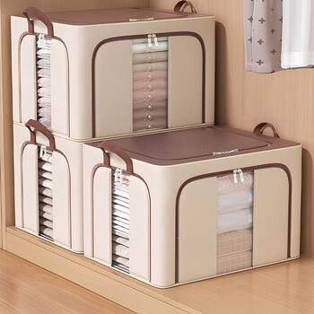 Fantasy clothes organizing box storage box down jacket wardrobe packing quilt clothes hundred box double split rice 66l + openings on three sides can hold 30 pants/12 3 packs 0 odor