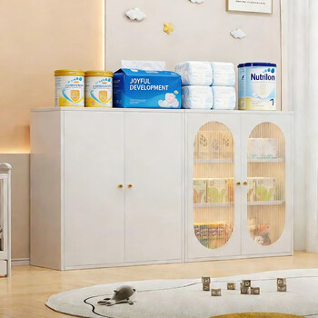 Dacheng sideboard integrated wall tea cabinet living room side cabinet wine cabinet sideboard 2025 latest high-end light luxury all steel single door (standing/floor optional) three layers